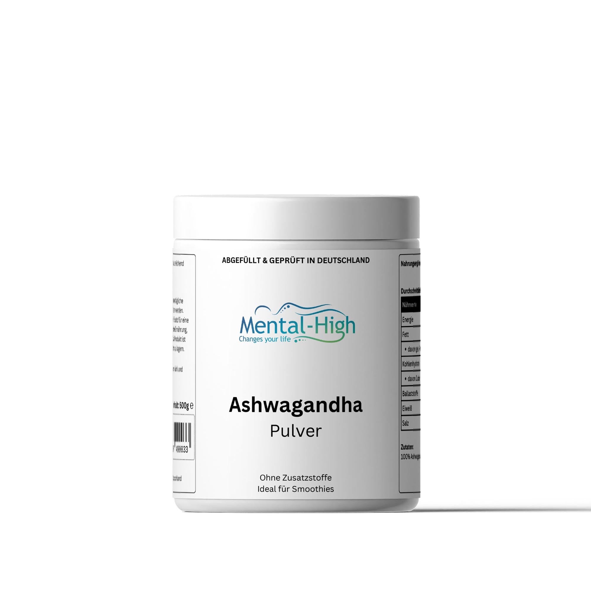 Ashwagandha Pulver 500g – Hochwertiges, organisches Ashwagandha für Stressabbau und mehr | Mental - High – Nahrungsergänzung von Mental - High | Mental - High