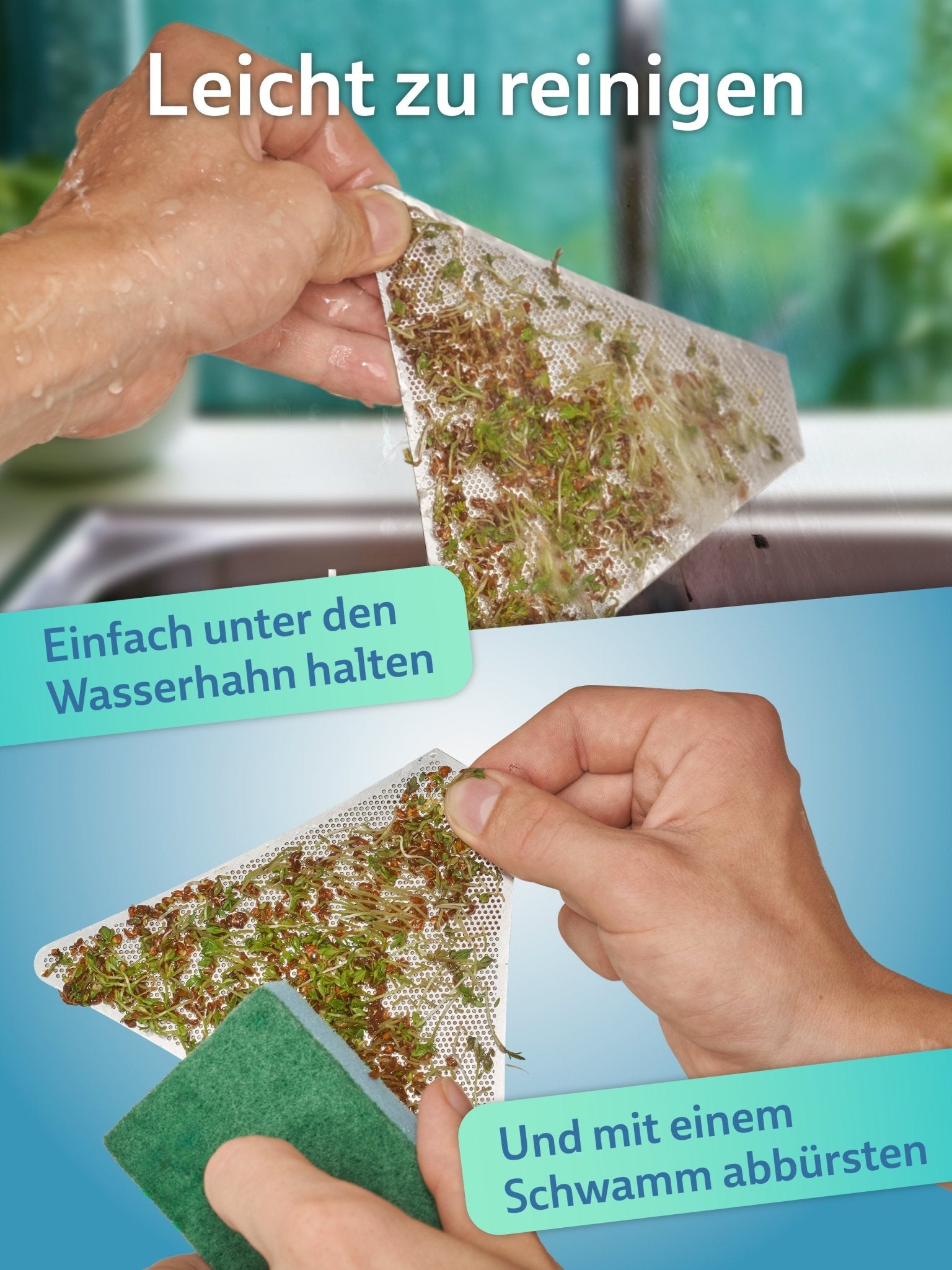Mental - High Kresseschaale aus Keramik mit Edelstahlsieb – Sprösschen & Microgreens für frische Sprossen | Mental - High – Kresse Anzuchtschale von Mental High | Mental - High