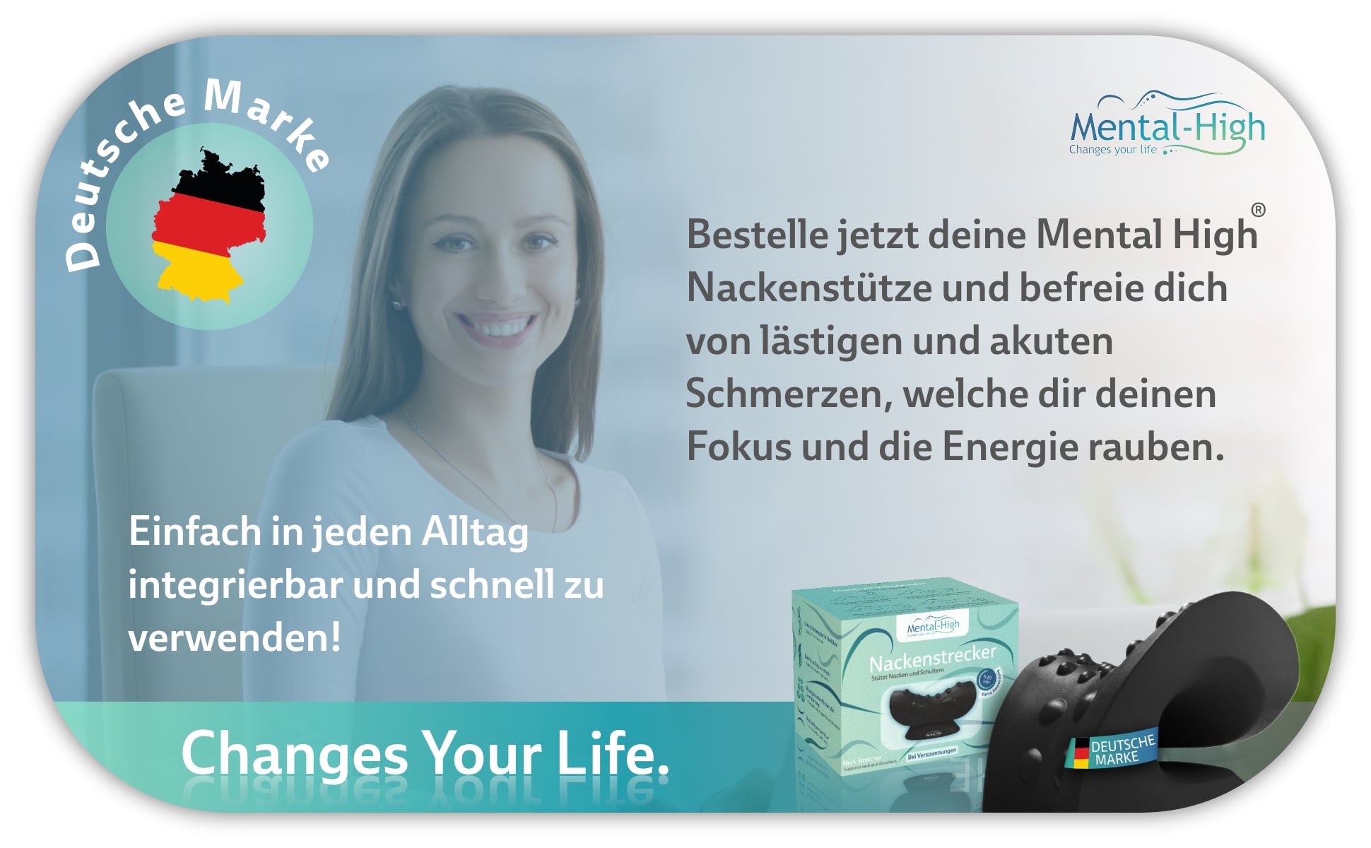 Nackenhilfe für Schmerzlinderung & gesunde Haltung | Mental-High