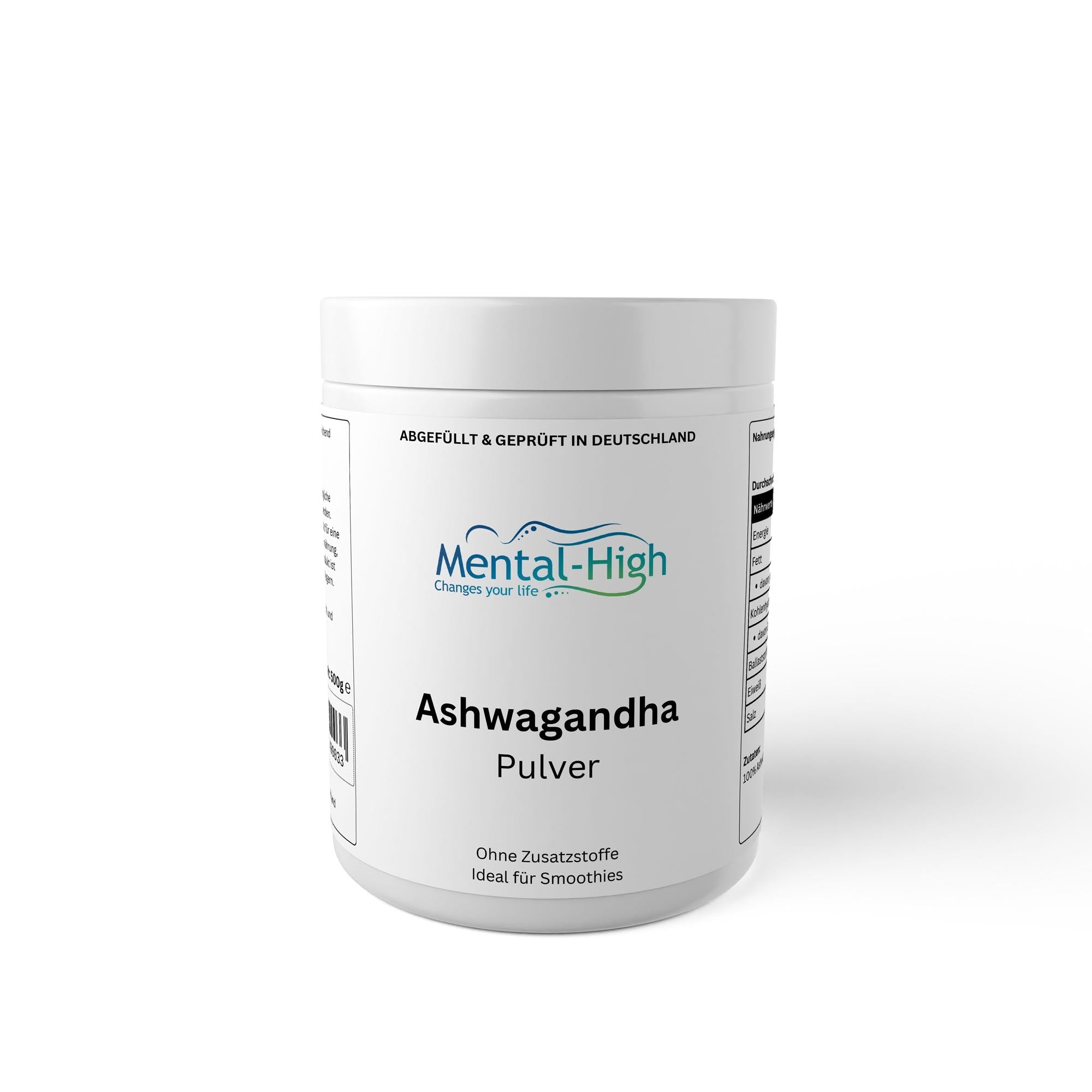 Ashwagandha Pulver 500g – Hochwertiges, organisches Ashwagandha für Stressabbau und mehr | Mental - High – Nahrungsergänzung von Mental - High | Mental - High
